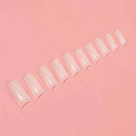 Tips for nail extension, 500 pcs, shape soft square, 10 sizes, ivory color-2