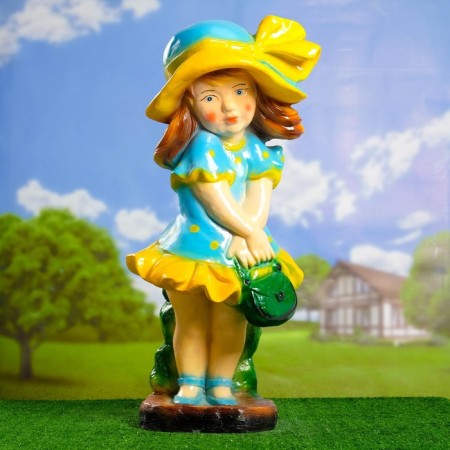 Садовая фигура "Девушка Модница" 40х30х87см-6