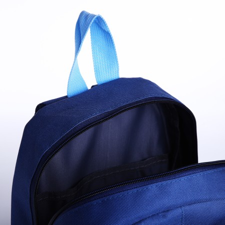 Baby backpack on lightning, external pocket, blue/blue color-5