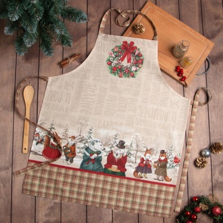 Apron "Ethel" Winter Holidays 60x70cm, 100% cotton, sarzha 190 g/m2-3