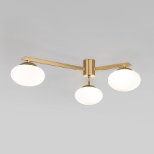 Ceiling Lamp EUROSVET OPALINE 70220/3, G9, 3x20W, 625x540x165 mm, brass color