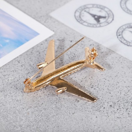 Brooch "Airplane" Color Gold-2