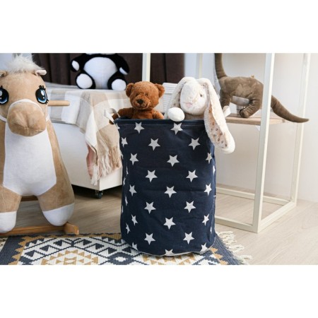 Basket of linen textile shade "Stars", 35 × 45 cm-4