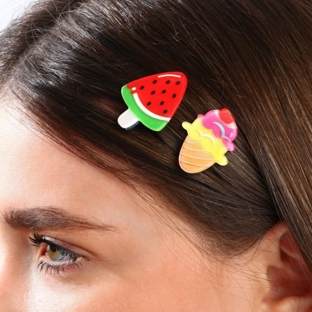 Hair clips for children "Beautiful yummy", 2 pcs, 3 x 1.5 cm-5