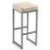 Baric stool Khurkroks Metal/Ecokuzha, gray/beige 36x36x81 cm