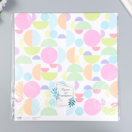 Scrapbooking paper bilateral "snake and bright circles" density 180 g 30.5x32 cm-5