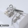 Brooch "Scissors with pendants", white color in silver