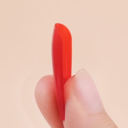 Patch nails, 24 pcs, ballerina shape, red color-5