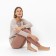 Female homemade set (jumper/pants), beige color, size 46