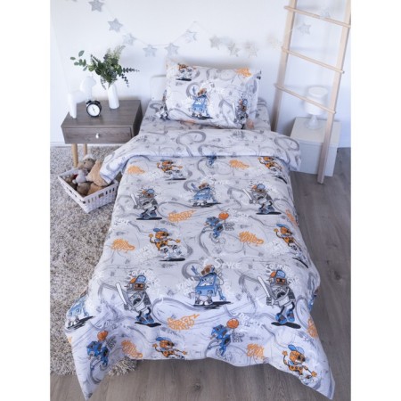 Bed linen 1.5 joint venture "Robots", size 145x215 cm, 143x215 cm, 50x70 cm