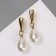 Earrings with pearls "Grace" chubby drop, white color in gold
