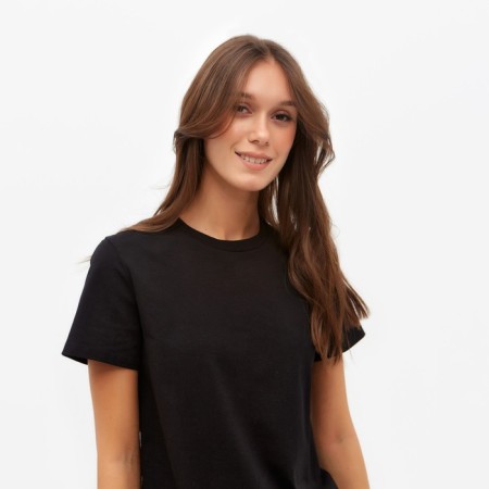Women's T-shirt Basic Line Black Black, Rr. 54-3