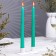 A set of antique candles, 2.2x 25 cm, lacquered 2 pieces, green