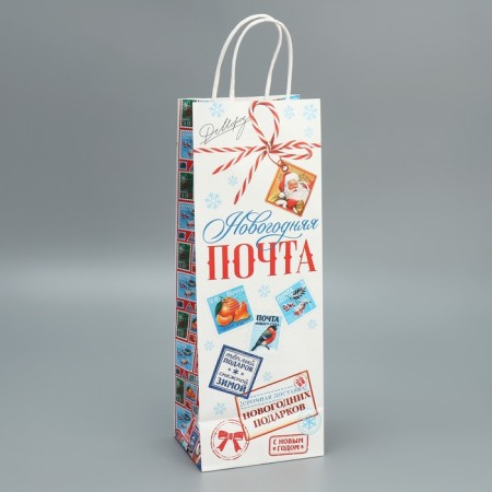 Package for the bottle "New Year's Post", 13 x 36 x 10 cm, New Year-3
