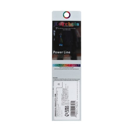 Cable keychain 3 in 1, microUSB/type -C/Lightning - usb, 2.4 a, multi -colored-5