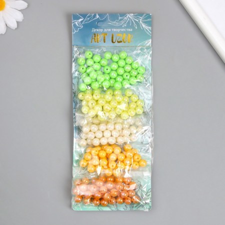 Beads for creativity Plastic "Pearl. Summer day" N-r 5 colors x 10 g d = 0.8 cm-4