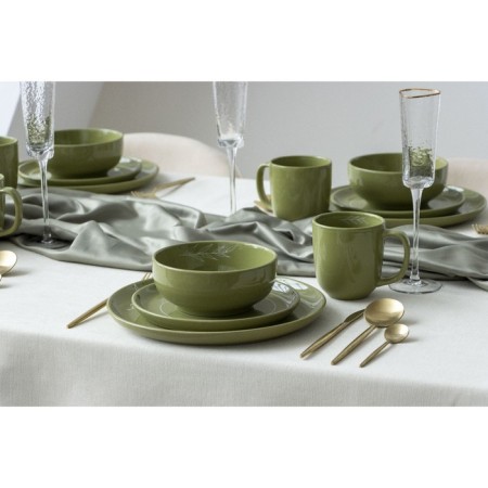 Ceramic plate "Olive", 26.5cm, green color-10