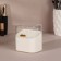 Organizer for cotton sticks, with a lid, 8.5 × 8 × 6.5 cm, white/transparent color