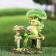 Garden figure "Frog on the bench" 7x13x19cm mix