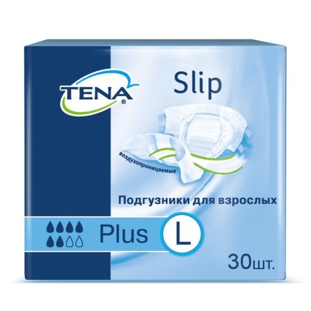 Diapers for adults Tena Slip Plus, size L (100-150 cm), 30 pcs