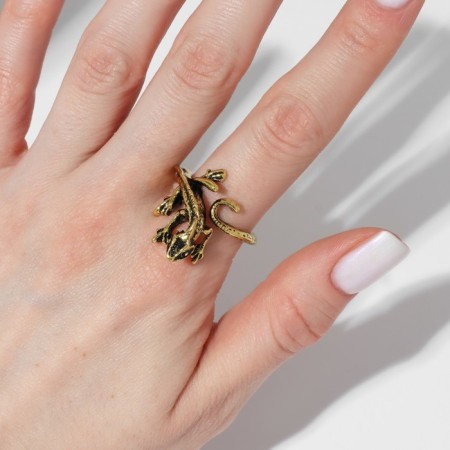 Ring "ring" chameleon, color black gold, dimensionless-1