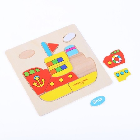 Children's wooden frames-lodges "Transport" 15 × 15 × 0.5 cm, mix-1