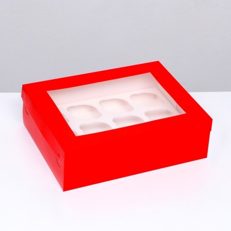 Packaging for 12 cupcakes with a window, KRS, 32.5 x 25.5 x 10 cm
