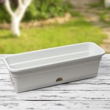 Balcony box for flowers, 12 l, 60 cm, color marble