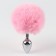 Anal traffic jam with a fluff of the oksa, silver sleeve 28 mm, tail 90 mm, pink
