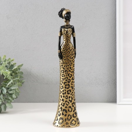 Souvenir Polystone "African in a dress with jaguar colors" 6.9x6.3x29.3 cm