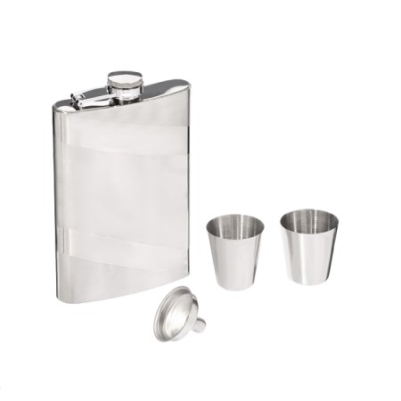 Gift set 4 in 1 "metallic": Flake 240 ml + 2 glasses, funnel-2