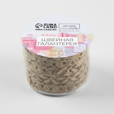 Weeks decorative canvas "braid", 10 mm, 10 ± 0.5 m, beige color-3