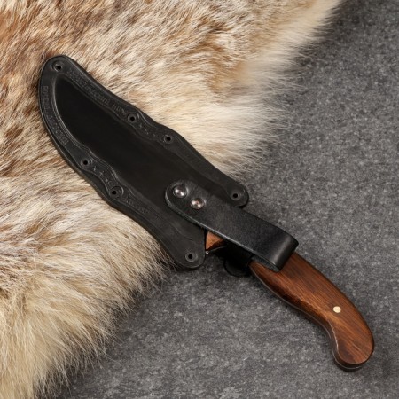 Caucasian knife, tourist "liver" with scabbard, steel - 40x13, waxed nut, 14 cm-4