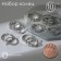 Set of rings 10 pieces "trend" lady, white color in silver, size mix