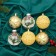 Set of balls plastic D-8 cm, 6 pcs "Melody" Christmas tree is a crack, gold