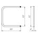 Water heated towel rail, P-shaped, 500x500 mm, D = 32 mm