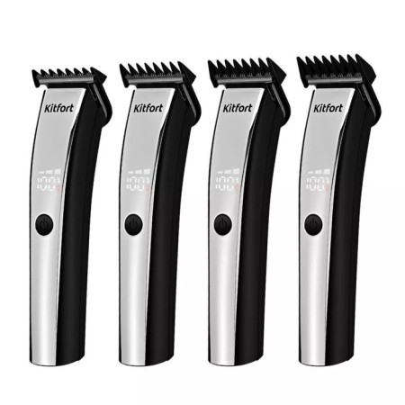 Hair Trammer KitFort KT-3131, 4 nozzles, battery, silver-member-2