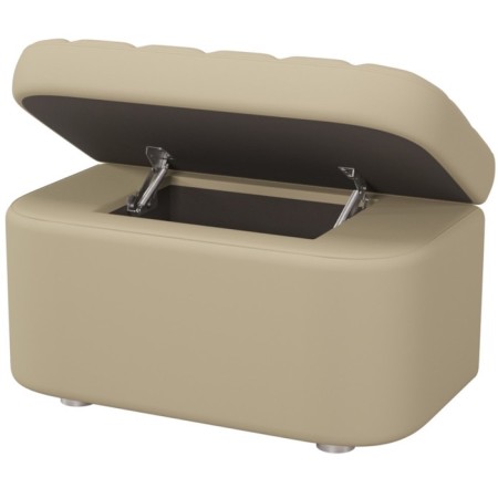Milena banquet, 760 × 380 × 425 mm, leatherette, coffee color with milk-2