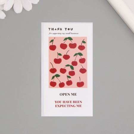 Sticker Paper Gratitude "Cherry" set 50 pcs 10x5 cm-1