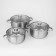 A set of stainless steel pots “Grette”, 3 subjects: 2.3 l, 3.2 l, 4.2 l, covers