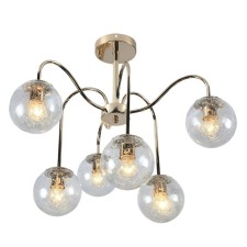 Светильник потолочный ЭкономСвет 20108/6FGD CL, 6х60Вт, E27, 48х65х65 см, цвет золотой