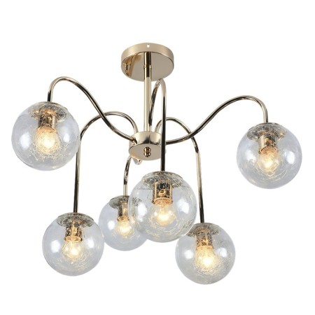 Lamp Ceiling Economy light 20108/6FGD CL, 6x60W, E27, 48x65x65 cm, gold color