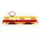 Metal machine "tram", light and sound effects, doors open, inertial, 18 cm