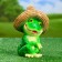 Garden figure "Frog in a straw hat" 11x12x16.5cm