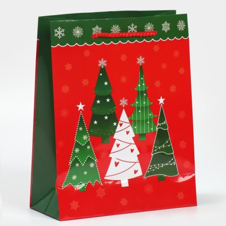 Laminated vertical "Christmas tree", MS 18 x 23 x 8 cm, New Year-2
