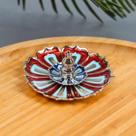 Boward Flower stand "Lotus Flower", 8.8 x 3 cm, enamel Red-blue mix-3