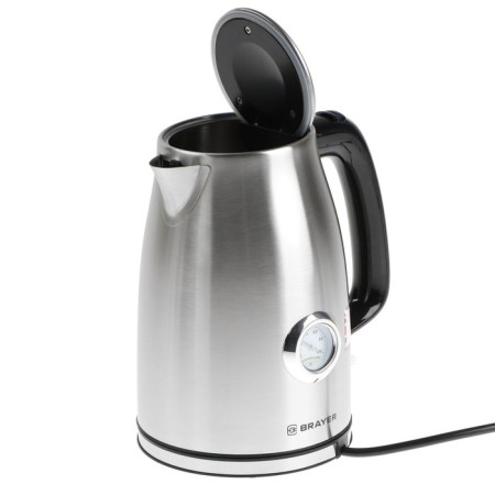 Electric kettle Brayer BR1022, Metal, 1.7 l, 2200 W, thermometer, silver-4