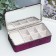 Casket to the leatherette for jewelry "Small squares. Violet" 6x9.8x18.5 cm
