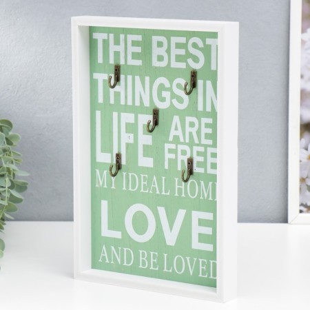 Decorative tree hooks "My perfect house" white-green 30x20.2x3 cm-1