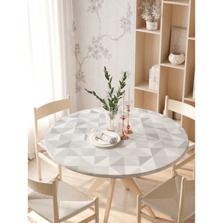 The tablecloth “Marble pattern”, round, oxford, elastic band, size 140x140 cm, diameter 105-120 cm-2